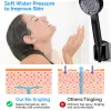 GINIHOMER 5 Settings High Pressure Shower Head with Shower Cap, Rain Shower Head with Handheld, Water Saving, Anti-Leak, and Adjustable